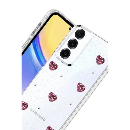 Samsung Galaxy S25 FE Uyumlu Kılıf Simli Parlak Desenli Telefon Kılıfı Kapak