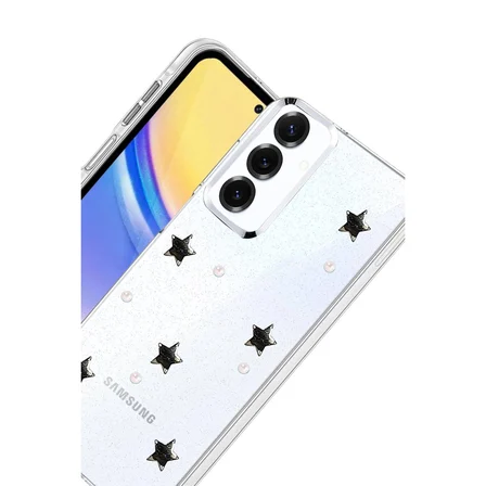 Samsung Galaxy S23 FE Uyumlu Kılıf Simli Parlak Desenli Telefon Kılıfı Kapak