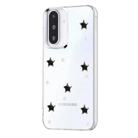 Samsung Galaxy A27 Uyumlu Kılıf Simli Parlak Yıldız Desenli Telefon Kılıfı Kapak