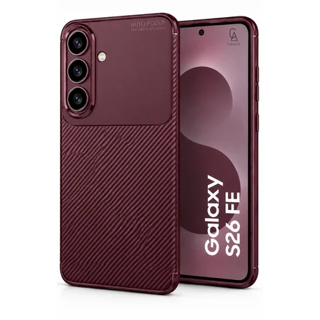 Samsung Galaxy S26 FE Uyumlu Kılıf Karbon Tasarım Kamera Korumalı Silikon Telefon Kılıfı Kapak