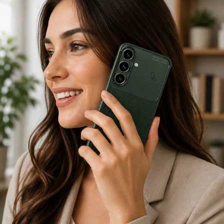 Samsung Galaxy S26 FE Uyumlu Karbon Tasarım Silikon Telefon Kılıfı ve Temperli Cam Ekran Koruyucu