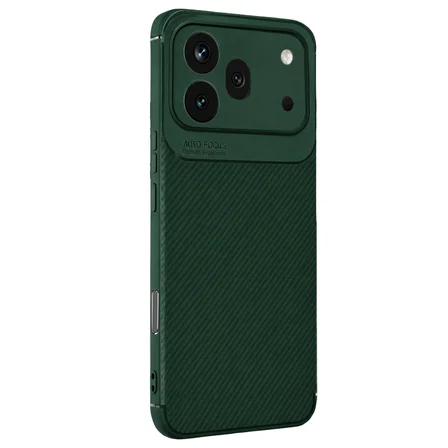 Honor 600 Pro Uyumlu Karbon Tasarım Silikon Telefon Kılıfı ve Temperli Cam Ekran Koruyucu