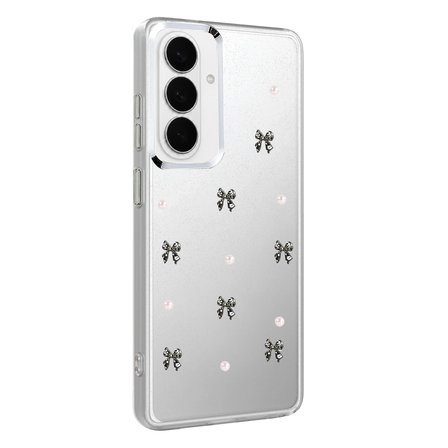 Samsung Galaxy S26 Uyumlu Kılıf Simli Parlak Kurdele Desenli Telefon Kılıfı Kapak