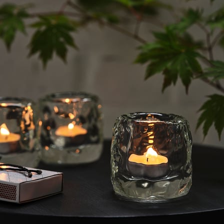 Tealight mumluk, saydam cam, 8 cm