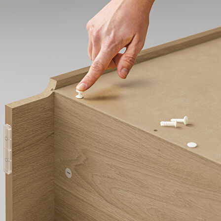 Cam/panel kapaklı kitaplık, meşe görünümlü, 160x30x202 cm