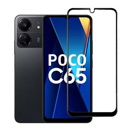 Xiaomi Poco C65 ile Uyumlu Şeffaf Ekranı Tam Kaplayan 5d Cam Kırılmaz Cam Ekran Koruyucu