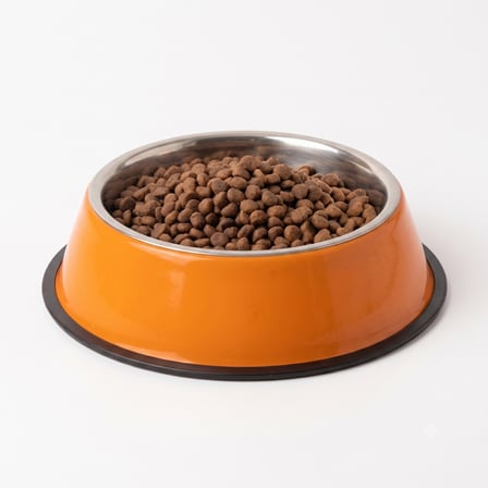2 ADET Paslanmaz Çelik Kaymaz Taban Turuncu Kedi Ve Köpek Mama Kabı - Küçük Boy (13 CM - 300 ML)