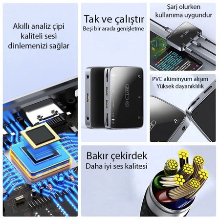 Canlı yayın için dönüştürücü conventer İphone android uyumlu 2 çıkışlı canlı yayın aparatı 