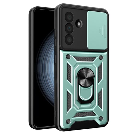 Samsung Galaxy A37 ile Uyumlu Kılıf Magnetik Standlı Kamera Korumalı Sürgülü Kapak