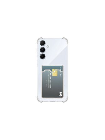 Samsung Galaxy A37 Uyumlu Kılıf Kartlık Bölmeli Arkası Şeffaf Soft Dayanıklı Kılıf Kapak