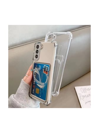Samsung Galaxy A37 Uyumlu Kılıf Kartlık Bölmeli Arkası Şeffaf Soft Dayanıklı Kılıf Kapak