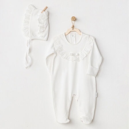Andywawa AC24504 Petit Love Bebek Tulum Takım Ekru