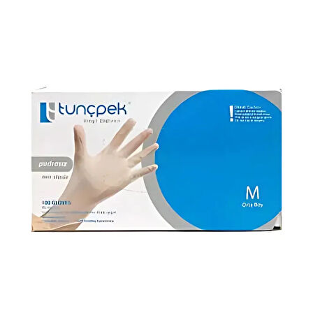 Tunçpek Vinyl Eldiven Pudrasız 100 Adet - L