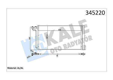 KLIMA RADYATORU KONDANSER FOCUS 3 1.6TI 165 2011C MAX GRAND C MAX 1.6TI 165 1BENZINLI UZUNLUK : 698MM. GENİŞLİK: 387MM 2010808 F1F119710CA F1F119710EA