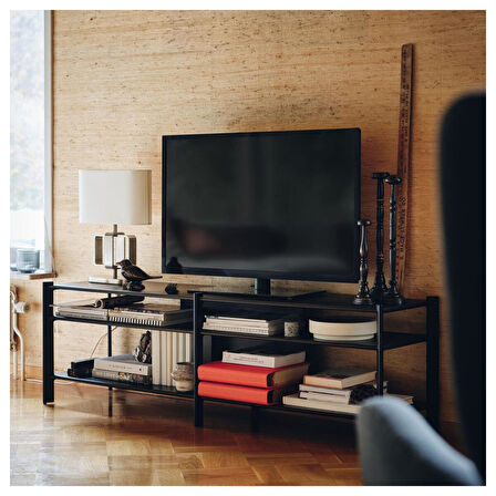 Tv sehpası, siyah, 160x40x49 cm