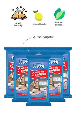 Ultra Fresh Banyo Yüzeyi Temizleme Mendili 6 x 20 Yaprak