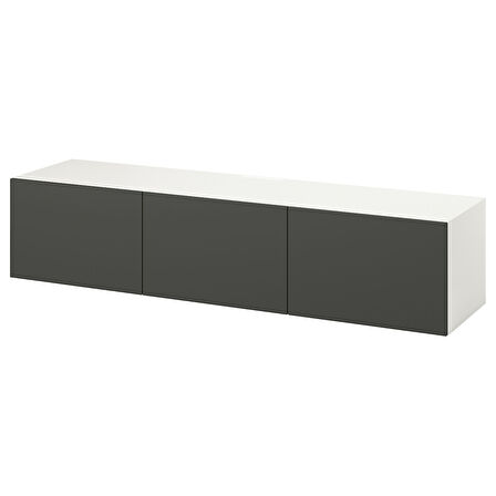 Tv sehpası, beyaz-koyu gri, 180x42x38 cm, LAPPVIKEN
