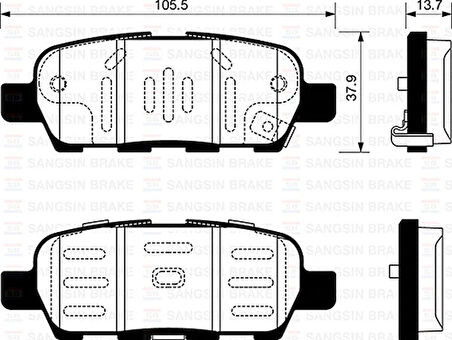 ARKA FREN BALATA NISSAN QASHQAI 1.6L 2.0L HR16 HR20 J10 2006-2010 / JUKE 1.5L DCI F15 10- 1.6L HR16DE F15 10- / MURANO 3.5L Z51 DCI 08- / 10-TRAIL 2.0L M9R MR20DE T31 2007-2013 44060AL585 D4060JA00J D4060EM11A