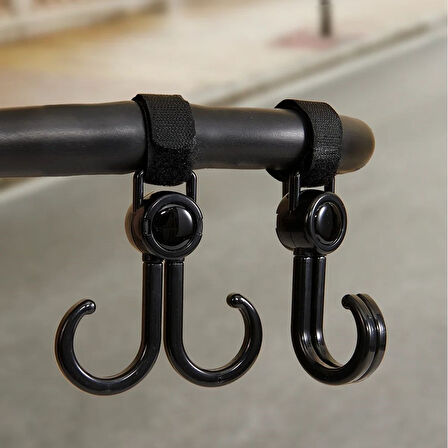 BUFFER® 2'li Bebek Arabası, Motor, Bisiklet Eşya Taşıma Aparatı Plastik Kanca