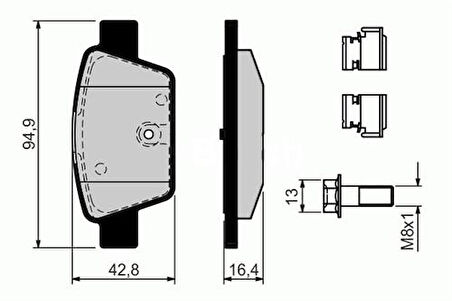 ARKA FREN BALATASI FIAT STILO 2002 LINEA 2007 BRAVO 2 2007-2014 ALFA ROMEO MİTO 2008 MULTIPLA 1999 77364590 77363518 77362768 9949280