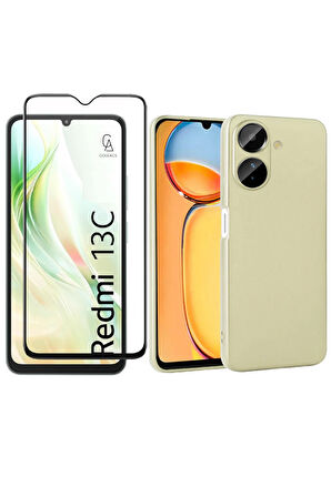 Xiaomi Redmi 13C ile Uyumlu Telefon Kılıfı ve 5d Tam Kaplayan Cam Ekran Koruyucu