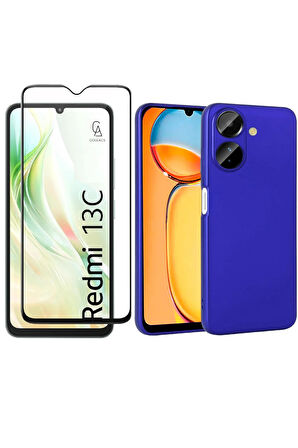 Xiaomi Redmi 13C ile Uyumlu Telefon Kılıfı ve 5d Tam Kaplayan Cam Ekran Koruyucu