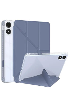 Huawei MatePad SE 11 Inç Uyumlu Kılıf 3 Farklı Stand Kalemlikli Tri Folding Tablet Kılıfı