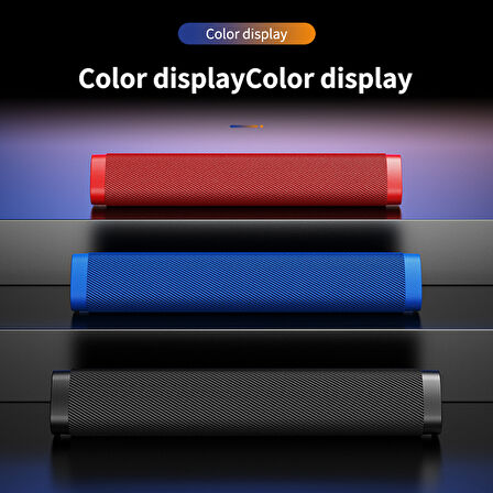 Kablosuz Bluetooth Soundbar Hoparlör Bilgisayar telefon tablet Yüksek ses uzun şarj MAVİ