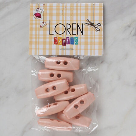 Loren Crafts açık pembe 8 li çoban düğmesi - 71