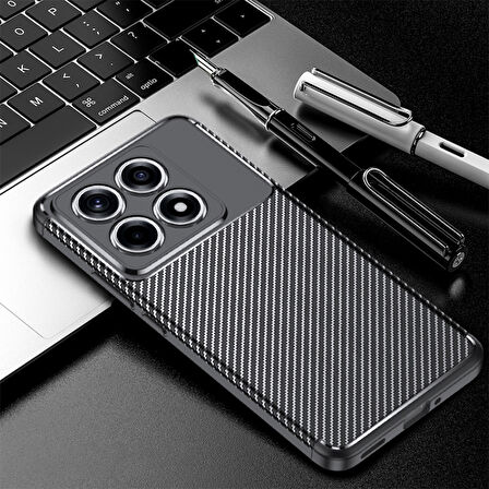 Xiaomi Mi 14T Uyumlu Kılıf Karbon Tasarım Kamera Korumalı Silikon Telefon Kılıfı Kapak