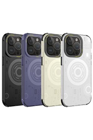 Apple Iphone 14 Pro Max Uyumlu Wireless Şarj Özellikli Teknoloji Serisi Lüks Telefon Kılıfı Kapak