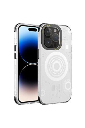 Apple Iphone 14 Pro Uyumlu Wireless Şarj Özellikli Teknoloji Serisi Lüks Telefon Kılıfı Kapak