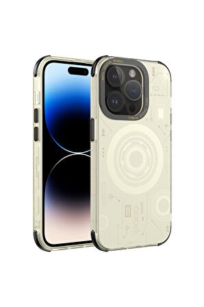 Apple Iphone 14 Pro Uyumlu Wireless Şarj Özellikli Teknoloji Serisi Lüks Telefon Kılıfı Kapak