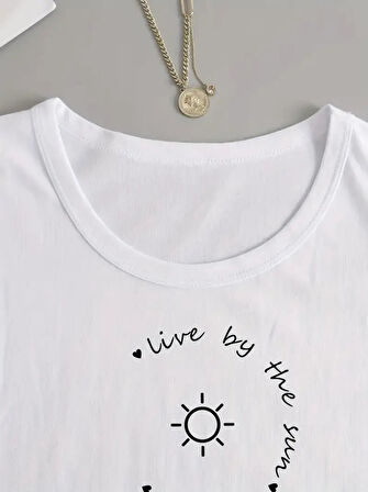 Kadın Uzun Kollu Bisiklet Yaka Desenli Viskon Bluz