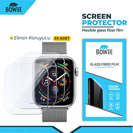 Apple watch series 9 45mm için full kaplama nano tempered ekran koruyucu Film 3 adet set