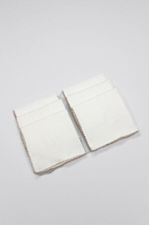 Bistyle Organik 28x28 6'Lı Havlu Mendil 90105 Ekru