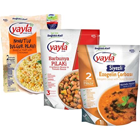 Yayla Barbunya Pılakı 400Gr Meksıka Soslu+Yayla Bulgur Pılavı 250Gr Nohutlu+Yayla Corba 250Gr Ezogelın-6 Adet