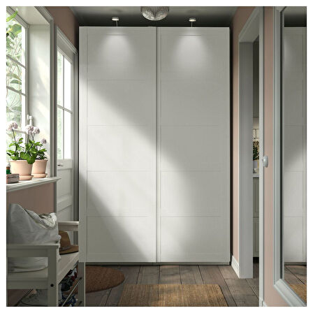 PAX sürgü kapaklı gardırop, beyaz, 150x66x236 cm