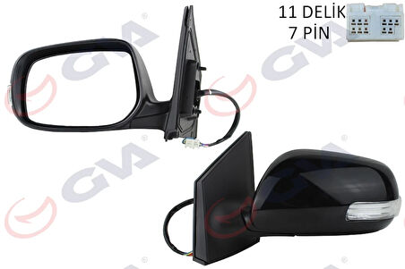 DIŞ DİKİZ AYNASI SOL COROLLA 2010 ELEKTRİKLİ ISITMALI KATLANIR SİNYALLİ ASTARLI ASFERİK 7 FİŞ VM-6264NEBAL 8794012G90
