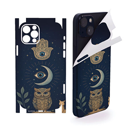 Apple İphone 15 pro için full kaplama koruma sticker kılıfsız kullanım çizilme önleyici GÖZLER