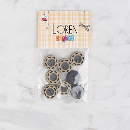 Loren Crafts 8 li Siyah Düğme - 286