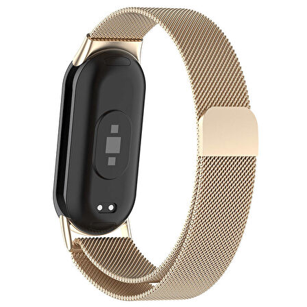 Xiaomi Smart Band 8 İle Uyumlu Metal Tel-Örgü İşlemeli Kordon