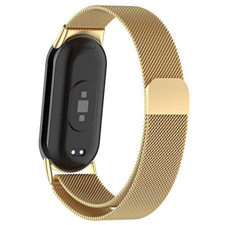 Xiaomi Smart Band 8 İle Uyumlu Metal Tel-Örgü İşlemeli Kordon