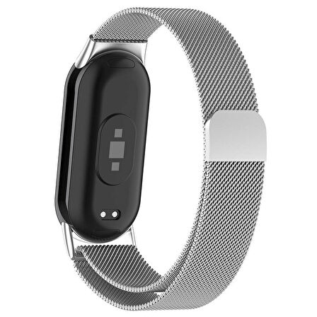 Xiaomi Smart Band 8 İle Uyumlu Metal Tel-Örgü İşlemeli Kordon