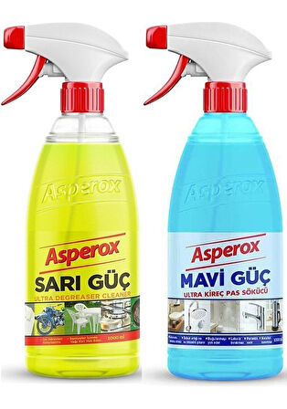 Asperox Sarı Güç ve Mavi Güç Sprey 1 lt 2'li