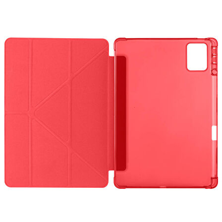 Lenovo Tab M11 TB-330FU Uyumlu Kılıf 3 Farklı Stand Kalemlikli Tri Folding Tablet Kılıfı