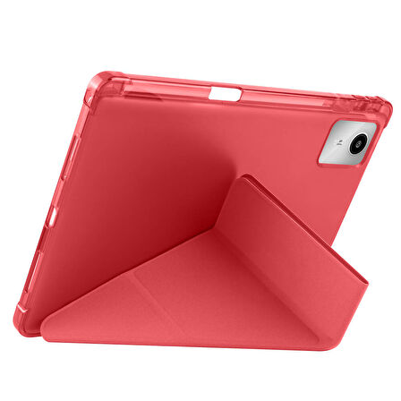 Lenovo Tab M11 TB-330FU Uyumlu Kılıf 3 Farklı Stand Kalemlikli Tri Folding Tablet Kılıfı