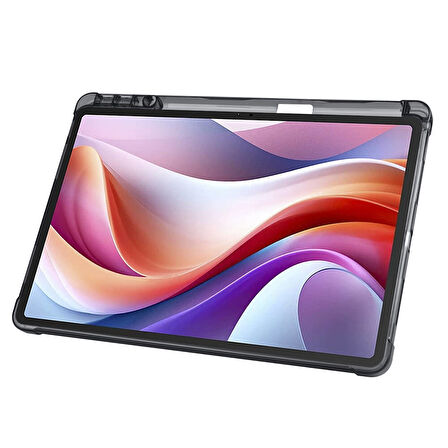 Lenovo Tab M11 TB-330FU Uyumlu Kılıf 3 Farklı Stand Kalemlikli Tri Folding Tablet Kılıfı