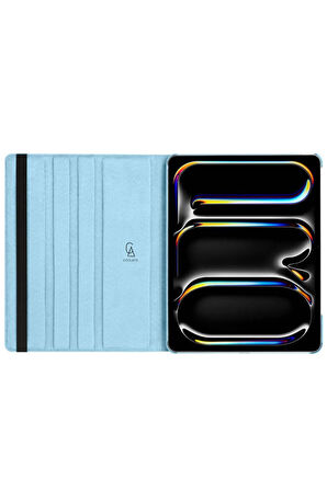 Apple iPad Pro 13 Inç 2024 M4 (A2925-A2926) Dönebilen Tablet Kılıfı + Ekran Koruyucu + Tablet Kalem