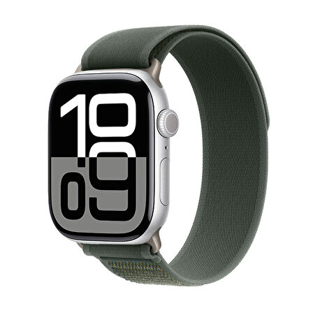 Apple Watch Series 10 46mm ile Uyumlu Hasır Örgü İşlemeli Kordon Kayış